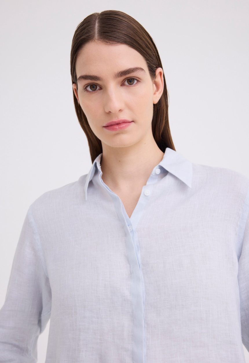 Jac + Jack Iona Linen Shirt - Faded Marine Blue